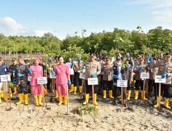 Polda Kepri Beserta Jajaran Laksanakan Penanaman Bibit Mangrove Secara Serentak Dalam Rangka Hari Ulang Tahun Bhayangkara Ke – 77