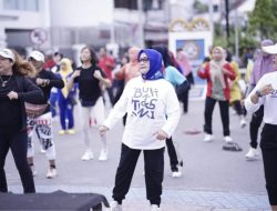 Wabup Labuhan batu Mengikuti Senam Car free day di Bundaran simpang Enam Rantau Prapat