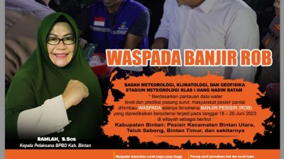 Pemkab Bintan Himbau Masyarakat Waspada Potensi Banjir Rob