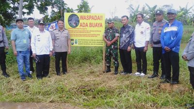 Polsek Tanjungpinang Timur Lakukan Pemasangan Spanduk Himbauan “WASPADA ADA BUAYA”