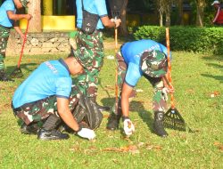 Sinergi Dengan Pemerintah Daerah, Lanud RHF Gelar Kegiatan Karya Bakti Kebersihan