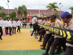 Persiapan Pengamanan Apabila Aksi Unjuk Rasa Terjadi Pada Pemilukada Serentak, Polresta Tanjungpinang Laksanakan Latihan Dalmas